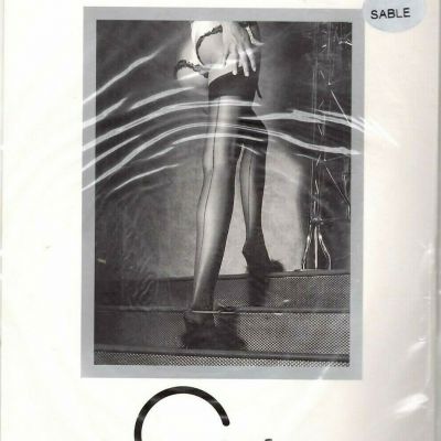 Cindy One Size (8.5-11) Style #420 Seamed Stockings Nylon Sable Vintage Rare New