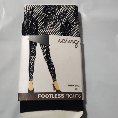 ??ICING FOOTLESS TIGHTS Black TOELESS M/L  1 PACK