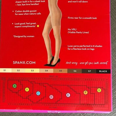 Spanx womens Shaping Sheers high-waisted pantyhose size B shade S7 dark brown