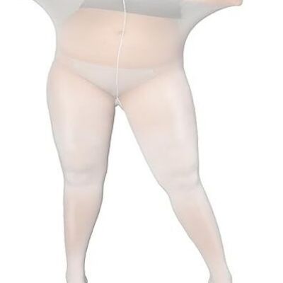 Oversize Plus Size Tights for Women, Solid Color Soft X-Large-XX-Large White