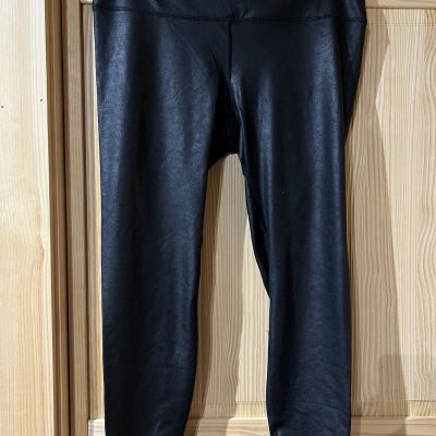 Curvy Faux Leather Black Leggings Size 3X Pleather