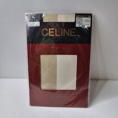 Celine Paris Sheer Nylon Pantyhose Women L BEIGE Made in Japan NEW