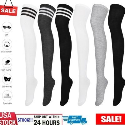 Ladies Women Thigh High Over the Knee Socks Extra Long Cotton Stockings Gift USA