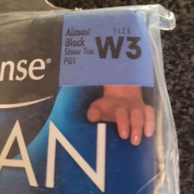 No Nonsense Woman Pantyhose Full Figure Shaper Sze W3 Almost Black P01 New