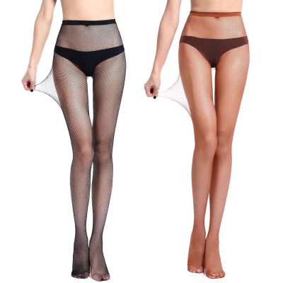 Women Tights Sexy See-through High Waist Solid Color Women Pantyhose Fishnet