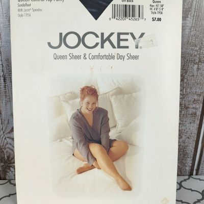 VTG Jockey For Her Queen Size Off Black Pantyhose Sheer and Comfortable 2000