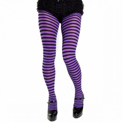 Music Legs Striped Stockings Hosiery (Purple) One Size.