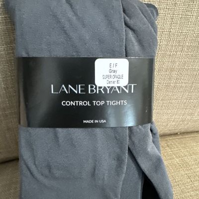 LANE BRYANT Control Top Tights. Size E/F. Gray