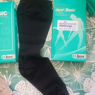 Juzo BASIC 4201 RIBBED SHORT Knee High Stockings AD Compression 20-30 Size Color