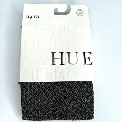 HUE Shimmer Herringbone Tights with Control Top Womens XS/S 100-150Lbs Steel New