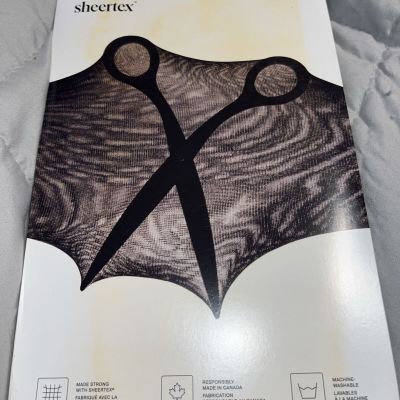 Sheertex Women's Mid-Rise Shaping Sheer Rip-Resist Tights CL8 Black Large NWT