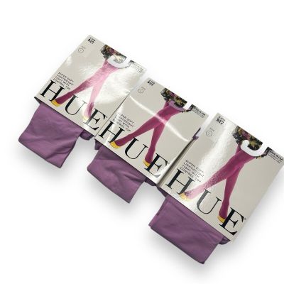 HUE Pink Flirt Super Soft Lightweight Control Top Tights Womens Size 1- 3 Pair