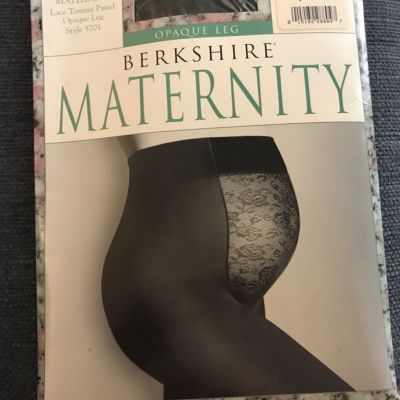 New vintage Berkshire Maternity Opaque Pantyhose 5701, Black, Size B
