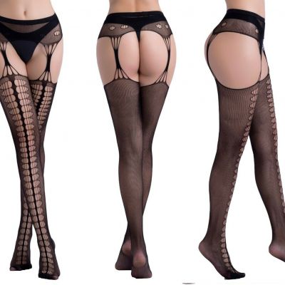 Women Suspender Pantyhose Stockings Valentine's Day Fishnet Tights Stretchy