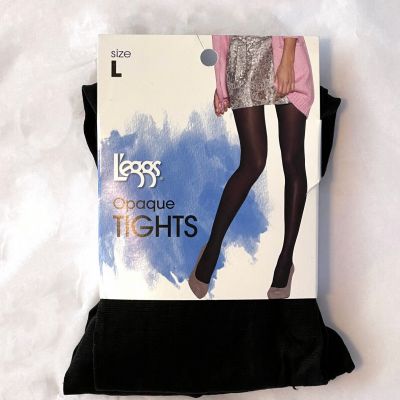 Leggs Black Tights Opaque L Size Large Style from the ground up Stockings Hose