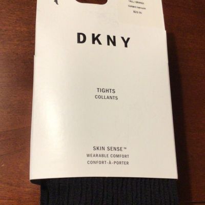 DKNY Women's Ribbed Tights Sz-Tall Skinsense Wearable Comfort Black DYF001