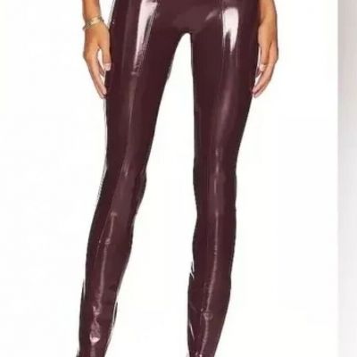 SPANX Faux Patent Leather Liquid Gloss LEGGINGS-20301Q-Ruby-Small Petite Classic