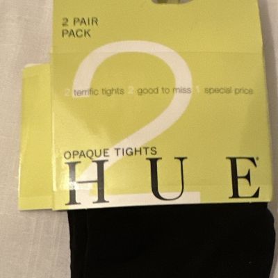 Hue Opaque Black Tights 1 Pair Size 3 New Women’s Stretch