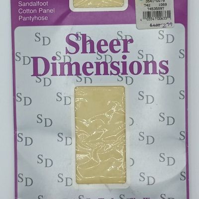 Sheer Dimensions Sorbet Ivory Sandalfoot Hosiery Pantyhose Plus Size C NOS