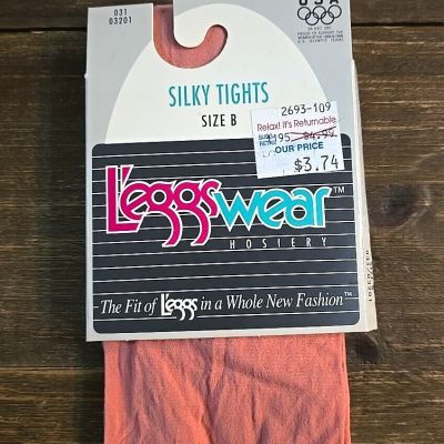 Vintage Leggswear Hosiery Silky Tights Size B Color Terra NOS 90s