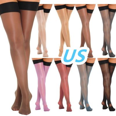 US Woman's Sheer Glossy Stockings Ultra-thin Thigh High Tights Hold Up Pantyhose