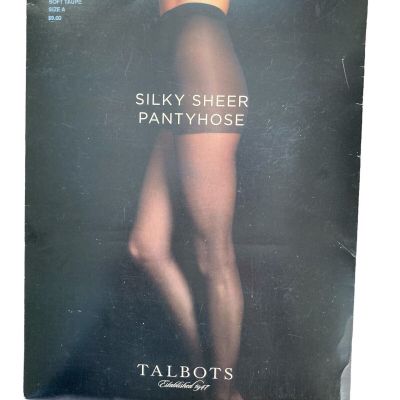 Talbots Silky Sheer Control Top Sheer Toe Pantyhose NEW Soft Taupe Size A