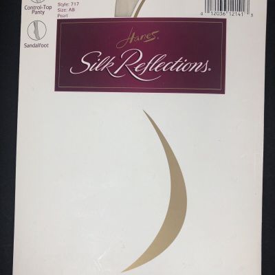Hanes Silk Reflections Size AB Silky Sheer Style 717 Pearl Control Top Panty San