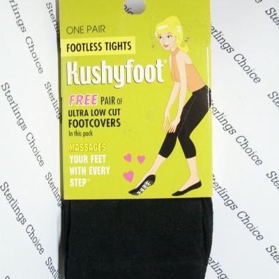 Kushyfoot Footless Tights with Ultra Low FootCovers #3448 Black Size M/T