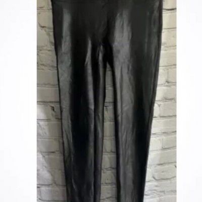 Spanx Women's Faux Leather Leggings Black Size Medium Style #2437