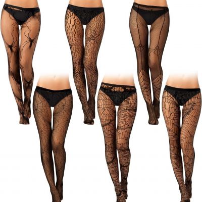 Jeyiour 6 Pairs Christmas Serpentine Patterned Women One Size, Spider Style