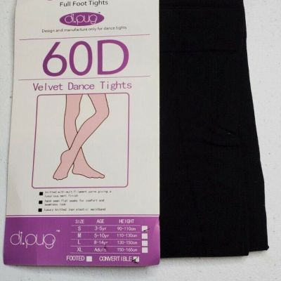 Di Pug Womens S Convertible Ballet Dance Tights Black Velvet