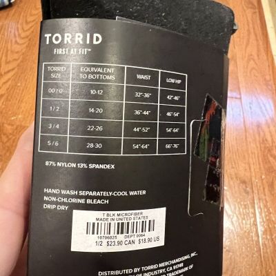 New Torrid Microfiber Tight Size 1/2 (14-20) Black