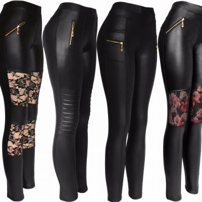 Sexy Faux Leather Designs Leggings