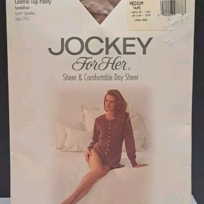 Vtg Jockey For Her Control Top Panty Med Taupel Style 1952 Lycra Spandex