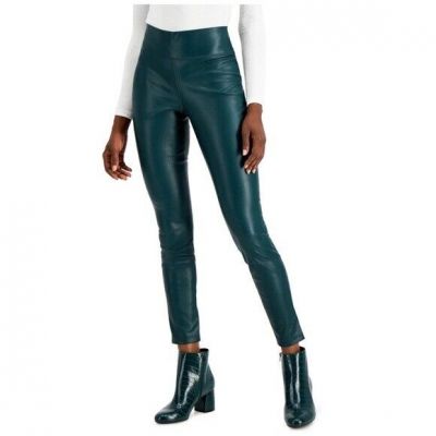 NWOT Women  INC International Concepts  Faux-Leather Leggings Pant Green SZ-2