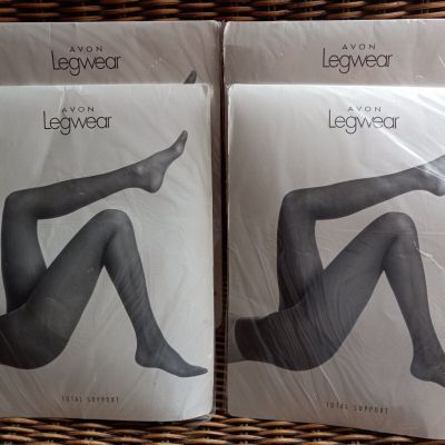 Avon Legwear Pantyhose Total Support White Semi-Sheer 5'4