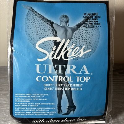 Silkies Ultra Control Top 030309 Off White Pantyhose Large Ultra Sheer Legs