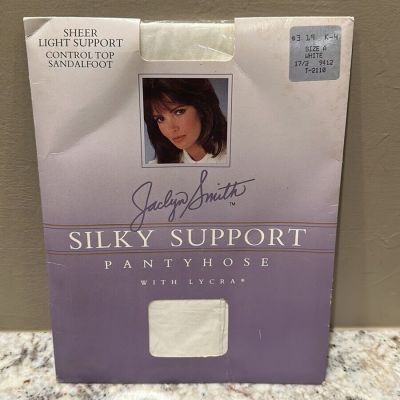 Vintage Jaclyn Smith Silky Support Lycra Pantyhose Control top A White