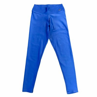 Cajubrasil Leggings Women's Size S Brazilian Workout Pants Blue Shiny Stretch
