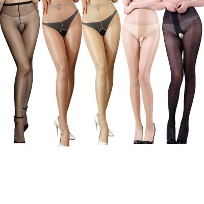 Womens Sexy Ultra Sheer Oil Shiny Glossy Pantyhose Tights Hosiery Silk Stockings