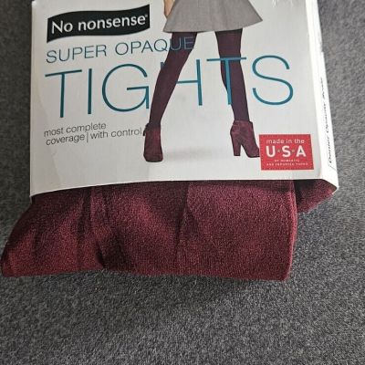 Womens No Nonsense Super Opaque Fig Control Top Tights Size Large