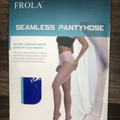 Frola Oil Shiny Stockings Pantyhose Seamless Crotch High Waist Smooth Tights Q2