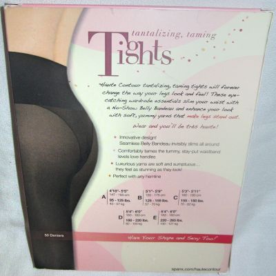 New Spanx Sara Blakely Haute Contour Black Footless Tights 5A811 Plus Size 6 F