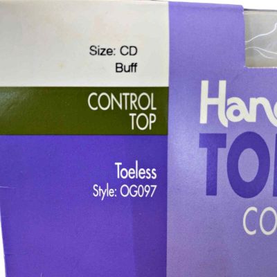 Hanes Toeless Control Top Style OG097 BUFF Size CD  NOS