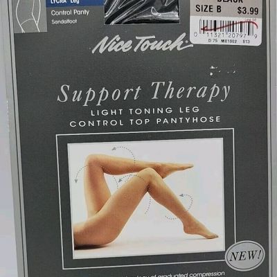 Sears Nice Touch Support Therapy Black Size B Pantyhose NEW