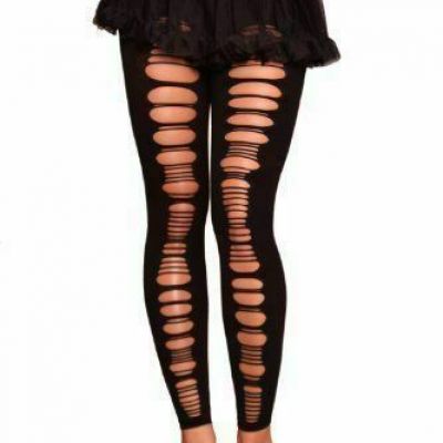 Black 1032 Lace Seamless Workout Leggings Nylon Sheer Spandex Pants OS S M L