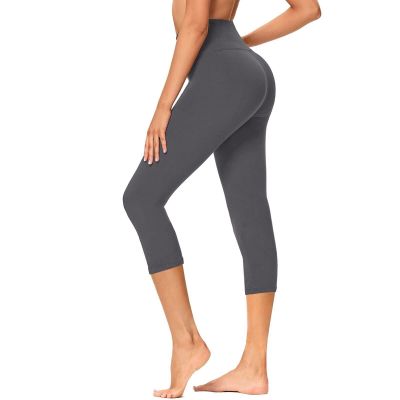 High Waisted Capri Leggings for Women - Soft Slim Tummy Control - Exercise Pa...