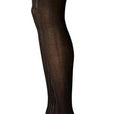 Via Spiga Tights, Black, 2 Pair texted tights, Size S/M