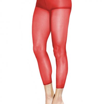 Pantyhose Women's One Size Footless Red Sheer Control Top Nylons Hosiery