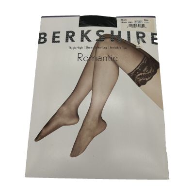 New Berkshire Black Stockings Thigh Highs C-D  130-165lbs Romantic Lace Top